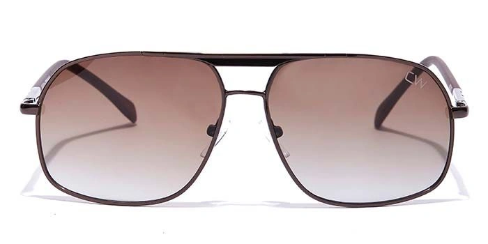 Elite by Coolwinks S15B6448 Brown Tinted Retro Square Sunglasses for Men and Women-