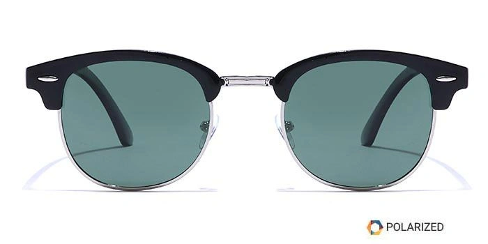 ELITE by Coolwinks S35A5428 Green Polarized Clubmaster Sunglasses for Men and Women-