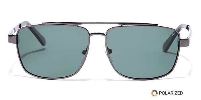 Elite by Coolwinks S35A6475 Green Polarized Retro Square Sunglasses for Men and Women-