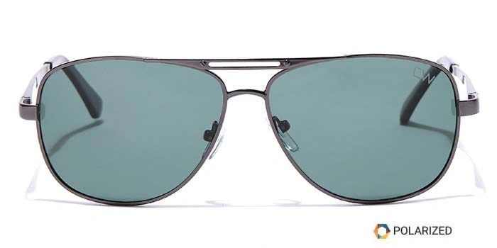 Elite by Coolwinks S35B6427 Green Polarized Retro Square Sunglasses for Men and Women-