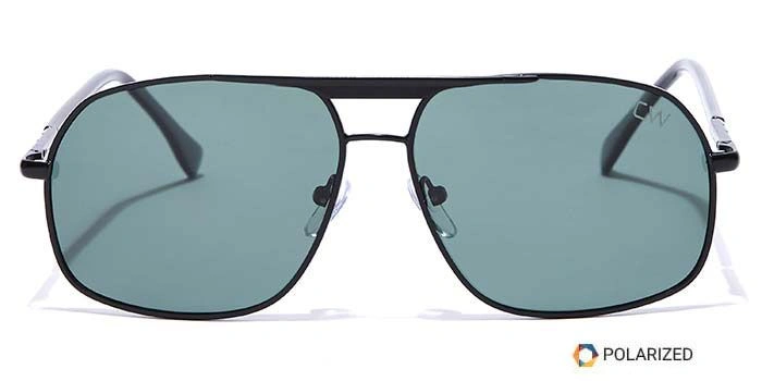 Elite by Coolwinks S35B6435 Green Polarized Retro Square Sunglasses for Men and Women-