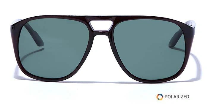 ELITE by Coolwinks S35C5494 Green Polarized Retro Square Sunglasses for Men and Women-