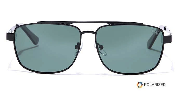 Elite by Coolwinks S35C6476 Green Polarized Retro Square Sunglasses for Men and Women-