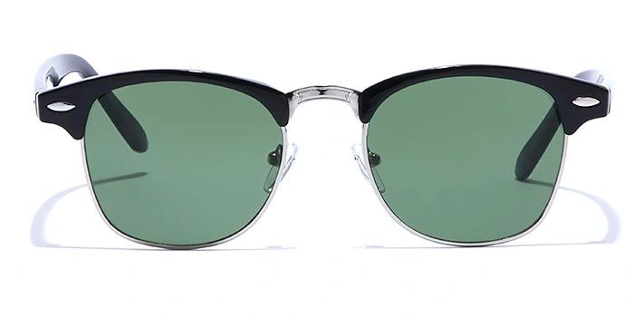 ELITE by Coolwinks S35A5385 Green Tinted Clubmaster Sunglasses for Men and Women-