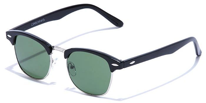 ELITE by Coolwinks S35A5385 Green Tinted Clubmaster Sunglasses for Men and Women-GREEN-1