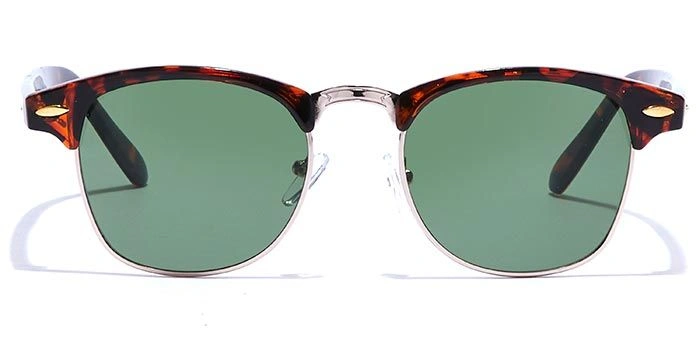 ELITE by Coolwinks S35C5385 Green Tinted Clubmaster Sunglasses for Men and Women-