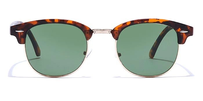 ELITE by Coolwinks S35C6417 Green Tinted Clubmaster Sunglasses for Men and Women-