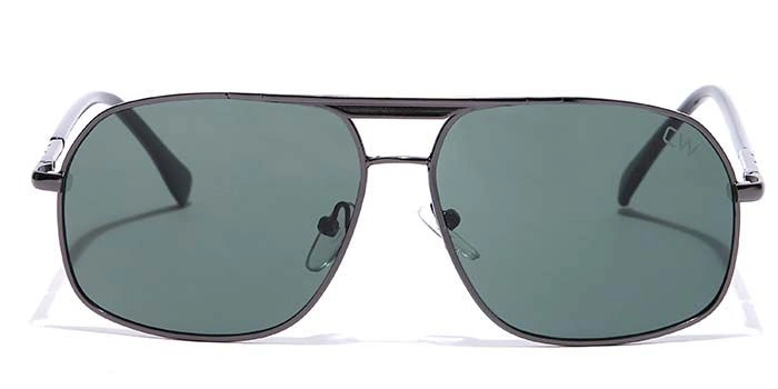 Elite by Coolwinks S35C6447 Green Tinted Retro Square Sunglasses for Men and Women-