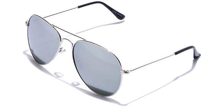 ELITE by Coolwinks S35A5301 Silver Mirror Pilot Sunglasses for Men and Women-SILVER-1