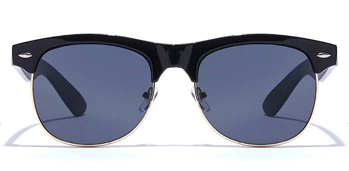 JRS by Coolwinks S12A6400 Black Tinted Clubmaster Sunglasses for Men and Women-