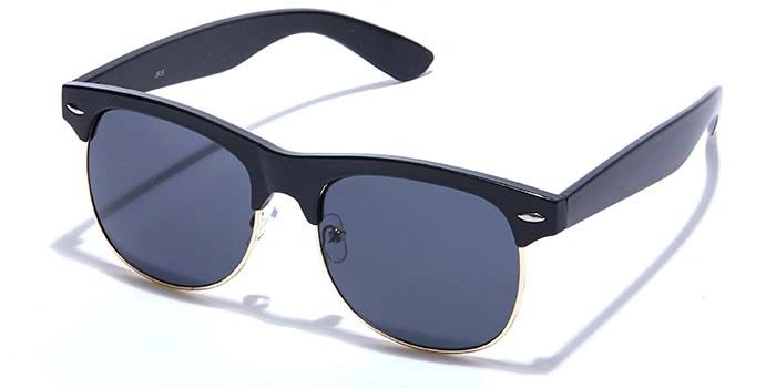 JRS by Coolwinks S12A6400 Black Tinted Clubmaster Sunglasses for Men and Women-BLACK-1