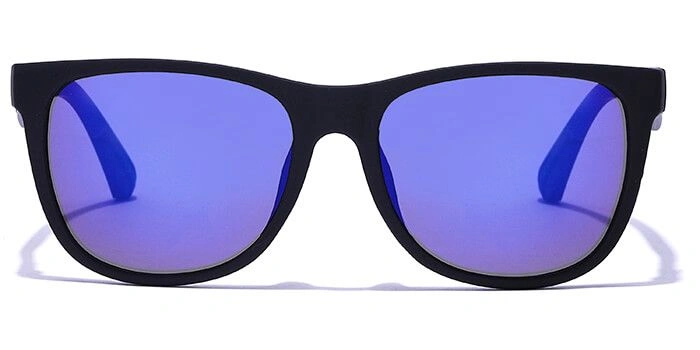 JRS by Coolwinks S20A6355 Blue Flash Retro Square Sunglasses for Men and Women-