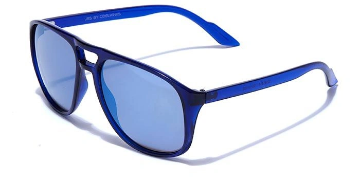 JRS by Coolwinks S20B5834 Blue Flash Retro Square Sunglasses for Men and Women-BLUE-1