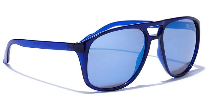 JRS by Coolwinks S20B5834 Blue Flash Retro Square Sunglasses for Men and Women-BLUE-2