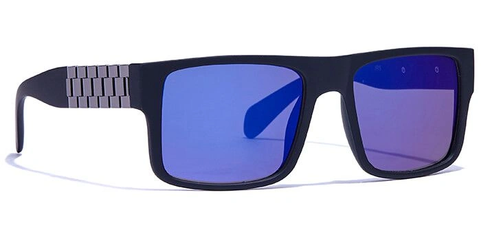 JRS by Coolwinks S20B6343 Blue Flash Retro Square Sunglasses for Men and Women-BLUE-2