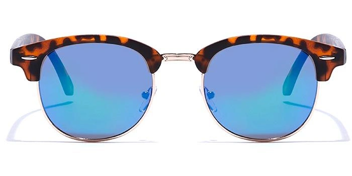 JRS by Coolwinks S35C5712 Blue Mirror Clubmaster Sunglasses for Men and Women-