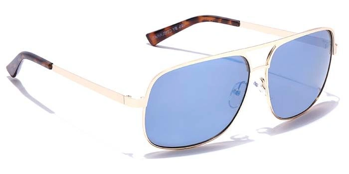 JRS by Coolwinks S20B5658 Blue Mirror Retro Square Sunglasses for Men and Women-BLUE-2