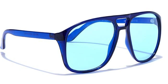 JRS by Coolwinks S20B5826 Blue Tinted Retro Square Sunglasses for Men and Women-BLUE-2