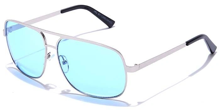 JRS by Coolwinks S59A5651 Blue Tinted Retro Square Sunglasses for Men and Women-BLUE-1