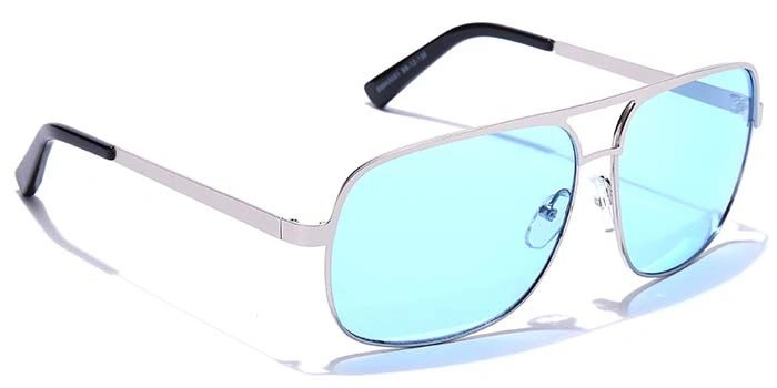 JRS by Coolwinks S59A5651 Blue Tinted Retro Square Sunglasses for Men and Women-BLUE-2