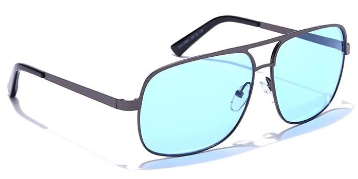 JRS by Coolwinks S59C5651 Blue Tinted Retro Square Sunglasses for Men and Women-BLUE-2