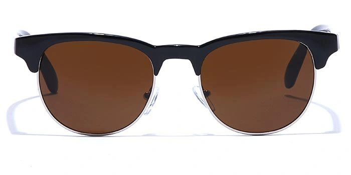 JRS by Coolwinks S15A5691 Brown Tinted Clubmaster Sunglasses for Men and Women-