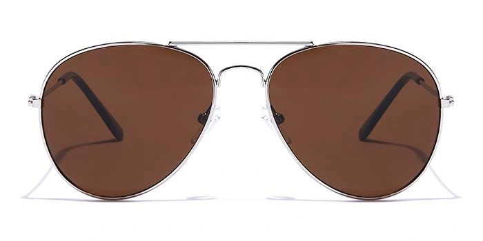 JRS by Coolwinks S15A5665 Brown Tinted Pilot Sunglasses for Men and Women-