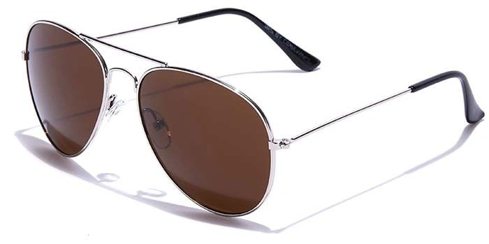 JRS by Coolwinks S15A5665 Brown Tinted Pilot Sunglasses for Men and Women-BROWN-1