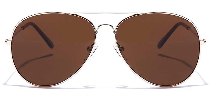 JRS by Coolwinks S15A5883 Brown Tinted Pilot Sunglasses for Men and Women-