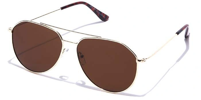 JRS by Coolwinks S15A5946 Brown Tinted Pilot Sunglasses for Men and Women-BROWN-1