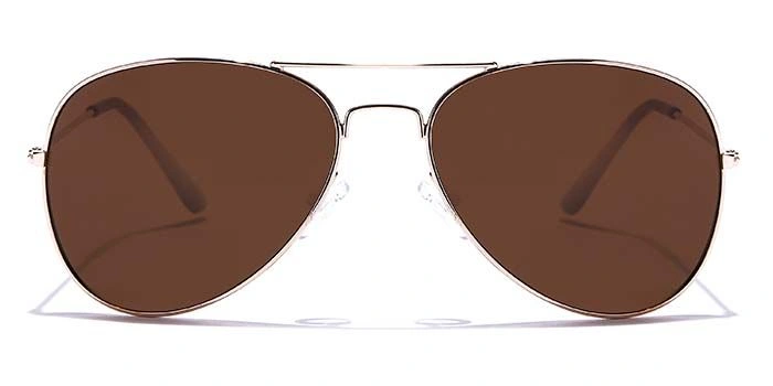 JRS by Coolwinks S15A6009 Brown Tinted Pilot Sunglasses for Men and Women-