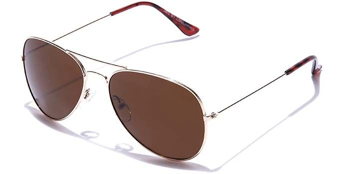 JRS by Coolwinks S15A6009 Brown Tinted Pilot Sunglasses for Men and Women-BROWN-1