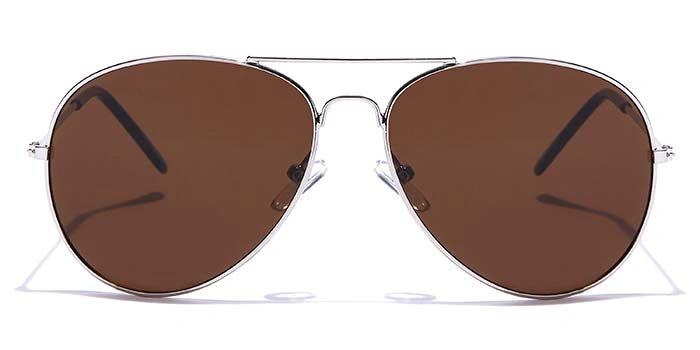 JRS by Coolwinks S15B5883 Brown Tinted Pilot Sunglasses for Men and Women-