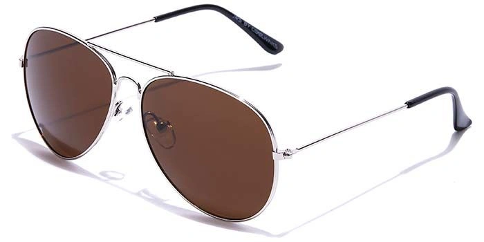 JRS by Coolwinks S15B5883 Brown Tinted Pilot Sunglasses for Men and Women-BROWN-1