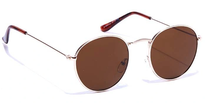 JRS by Coolwinks S15B5742 Brown Tinted Round Sunglasses for Men and Women-BROWN-2