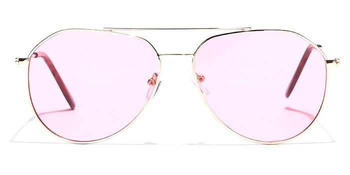 JRS by Coolwinks S17A5955 Pink Tinted Pilot Sunglasses for Men and Women-