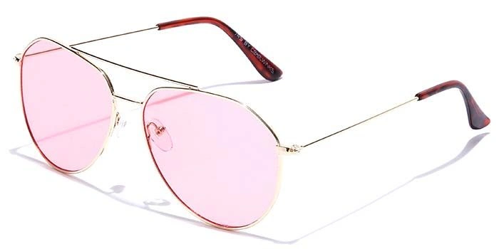 JRS by Coolwinks S17A5955 Pink Tinted Pilot Sunglasses for Men and Women-PINK-1