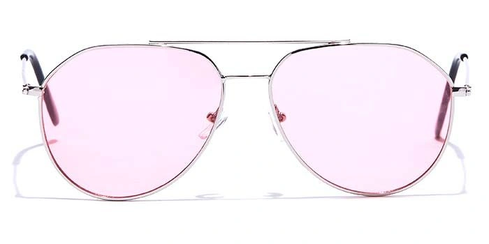 JRS by Coolwinks S17B5955 Pink Tinted Pilot Sunglasses for Men and Women-