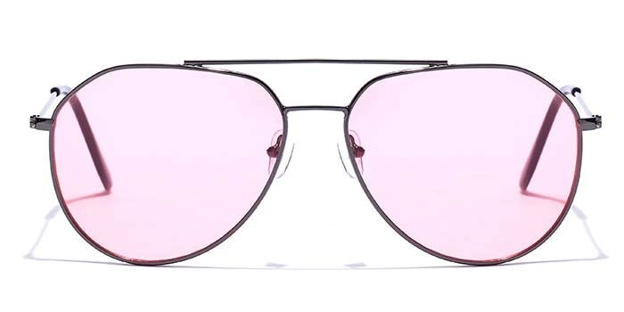 JRS by Coolwinks S17C5955 Pink Tinted Pilot Sunglasses for Men and Women-