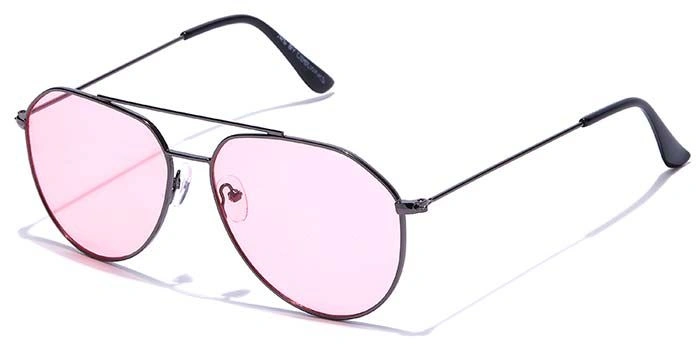 JRS by Coolwinks S17C5955 Pink Tinted Pilot Sunglasses for Men and Women-PINK-1