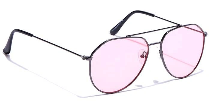 JRS by Coolwinks S17C5955 Pink Tinted Pilot Sunglasses for Men and Women-PINK-2