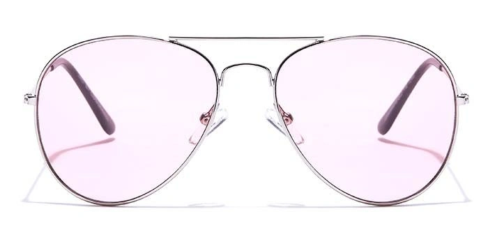 JRS by Coolwinks S23A5675 Pink Tinted Pilot Sunglasses for Men and Women-