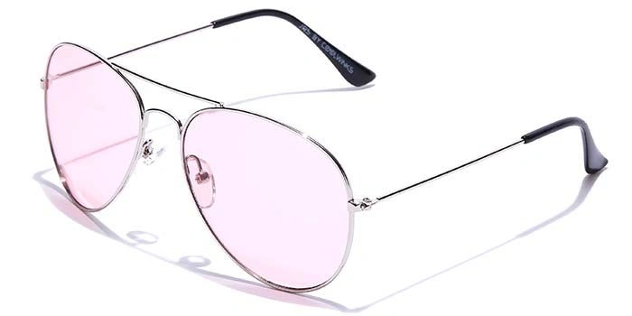 JRS by Coolwinks S23A5675 Pink Tinted Pilot Sunglasses for Men and Women-PINK-1