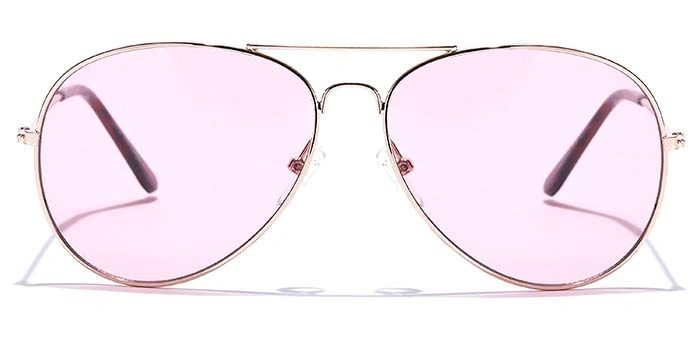 JRS by Coolwinks S23A5893 Pink Tinted Pilot Sunglasses for Men and Women-