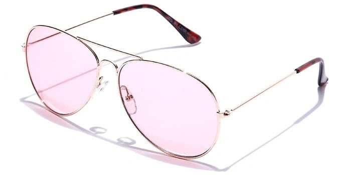 JRS by Coolwinks S23A5893 Pink Tinted Pilot Sunglasses for Men and Women-PINK-1