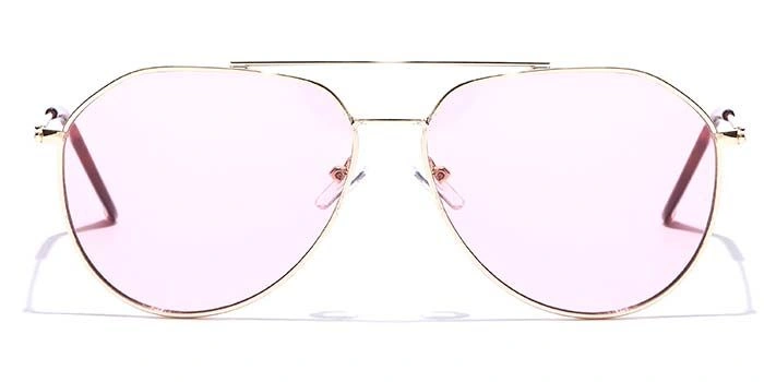 JRS by Coolwinks S23A5956 Pink Tinted Pilot Sunglasses for Men and Women-