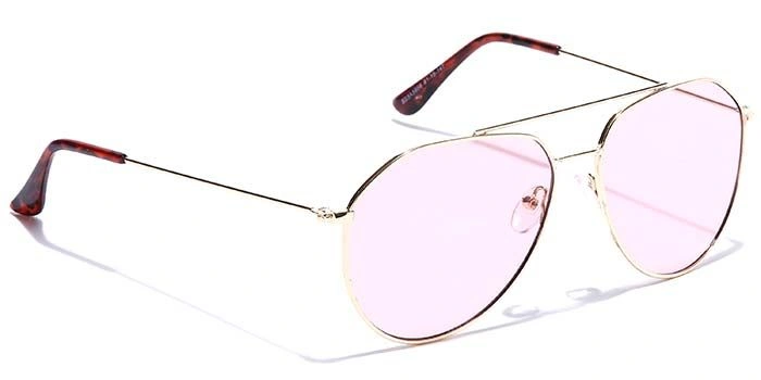 JRS by Coolwinks S23A5956 Pink Tinted Pilot Sunglasses for Men and Women-PINK-2