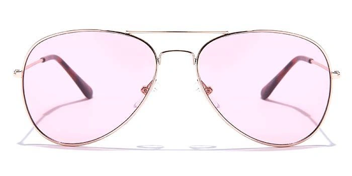 JRS by Coolwinks S23A6019 Pink Tinted Pilot Sunglasses for Men and Women-