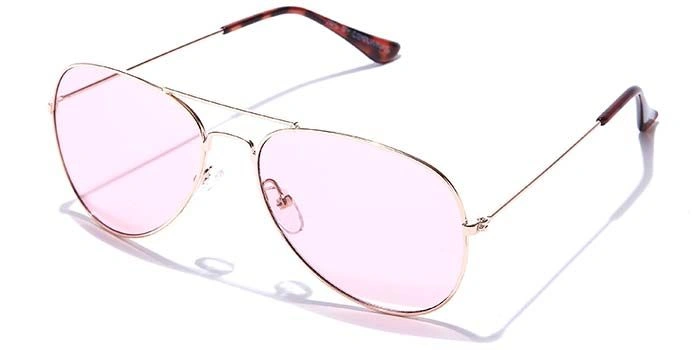 JRS by Coolwinks S23A6019 Pink Tinted Pilot Sunglasses for Men and Women-PINK-1