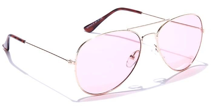 JRS by Coolwinks S23A6019 Pink Tinted Pilot Sunglasses for Men and Women-PINK-2